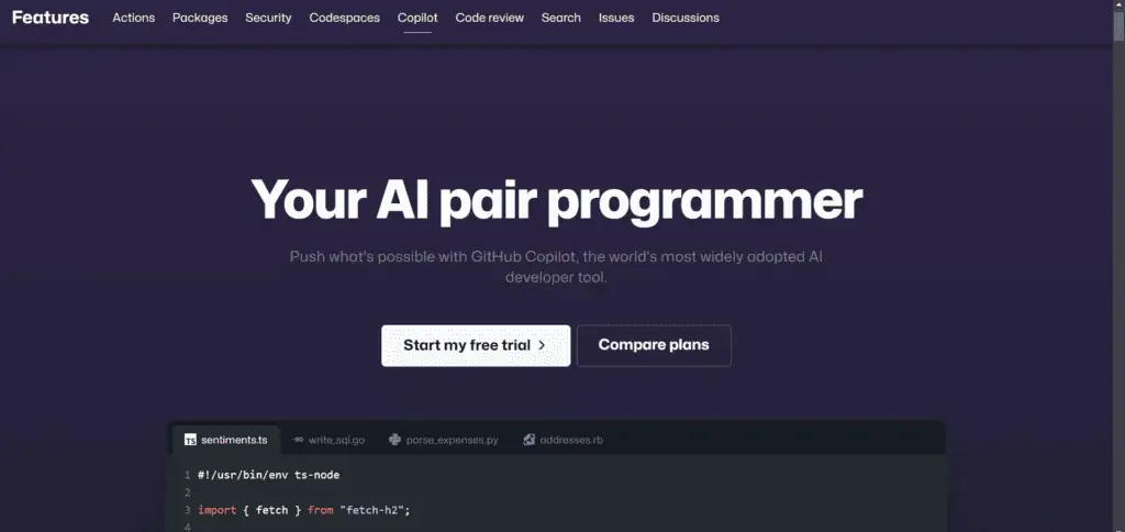 GitHub Copilot - ChatGPT Alternatives For Coding